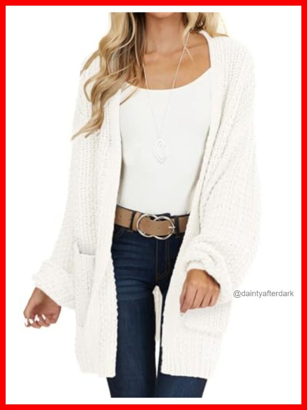 Chunky Knit Cardigan Sweater with V-Neck Long Sleeve